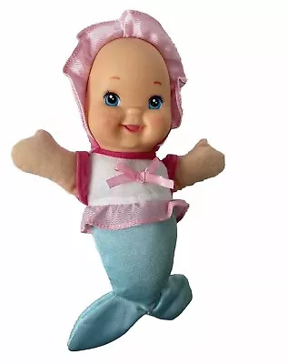 Baby's First Mermaid Soft Doll 9” Soft Body Hard Face Pink By Dolls & Crate • $9.99