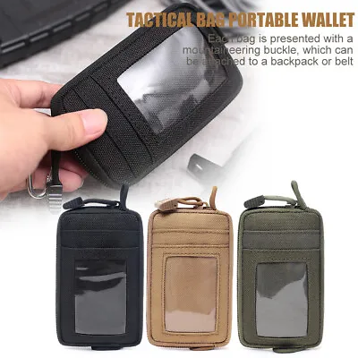 $9.49 • Buy Tactical Card Bag Wallet EDC Molle Pouch Waterproof Key Holder Money Case Pack
