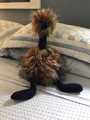 $19 • Buy Jellycat 17” SPICED Pompom Ostrich Plush Emu Bird Navy Stuffed Toy Retired 2021