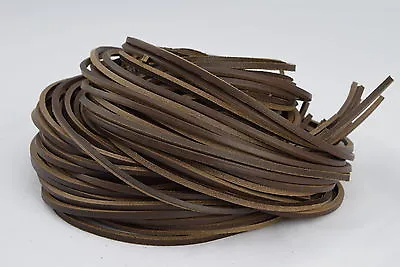 180 Cm Dark Brown LEATHER 3.5mm SQUARE SHOE / BOOTS LACES THONGS EXTRA  STRONG   • £7.80