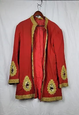 $250 • Buy Vintage Circus Custom Made Costume Jacket Cuneo Estate Lee Carol Red Gold