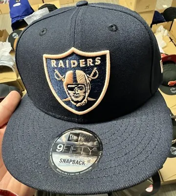 New Era Las Vegas Raiders SnapBack Hat Navy Blue Peach Logo Underbrim • $39.90