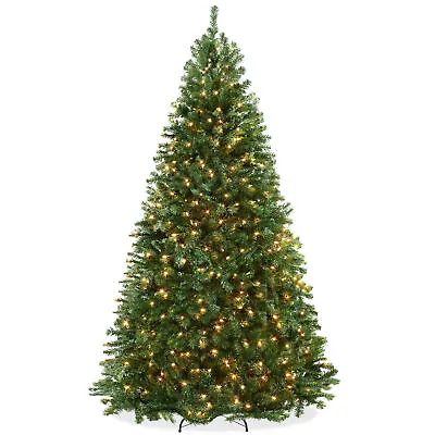 OPEN BOX - 9 Ft Pre-Lit Artificial Christmas Tree With White Lights And Stand • $135.99