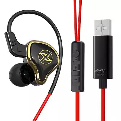 Headphone 7.1-Channel Computer Wired With Microphone Gaming Headphones USB • $18.03