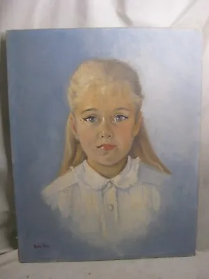 Original Signed Vintage Oil Painting 16  X 12  Canvas Board Girl Portrait Art • $51