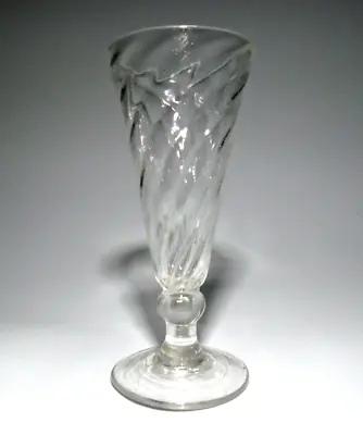 Antique Georgian 18th Century Wrythen Dwarf Ale Glass 13.5cm • £34.95