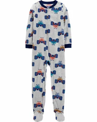 Boys Fleece Footed Blanket Sleeper Pajamas Union Suit One Piece Size 12 14 Gray • $24.95