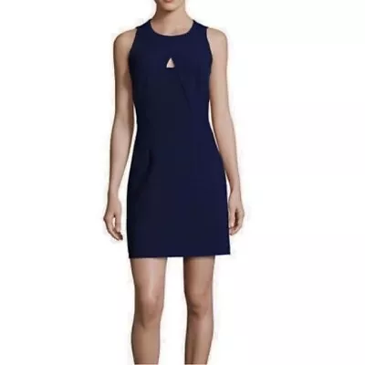 MILLY Navy Blue Peephole Sleeveless Sheath Dress Size 6 • $39.99