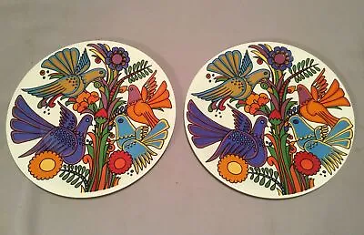 Set Of 2 Vintage Villeroy Boch Acapulco Salad Plates Birds Flowers Brown Stamp • $59.99