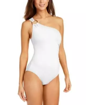 MSRP $102 Michael Kors Embellished One-Shoulder Underwire One-Piece White Size 4 • $27.60