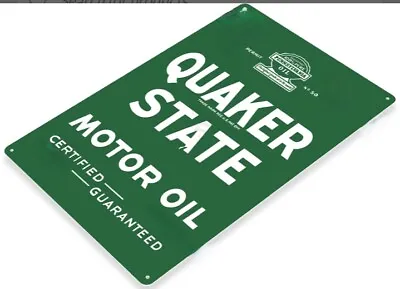 $21.52 • Buy Quaker State Tin Sign Motor Oil Certified Guaranteed Change Filter Station 