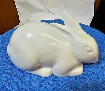 Vtg Naaman Israel Porcelain Easter Bunny Rabbit Figurine White Modern MCM • $26
