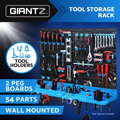 Giantz 54 Storage Bin Rack Wall Mounted Tools Organiser Peg Wall Bench Garage • $30.95