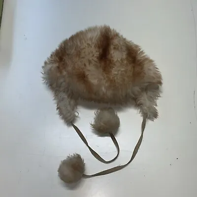 Vintage M Genuine Lambs Wool Fur Marche' Made In Italy Winter Hat Fluffy Pom Pom • $29.75