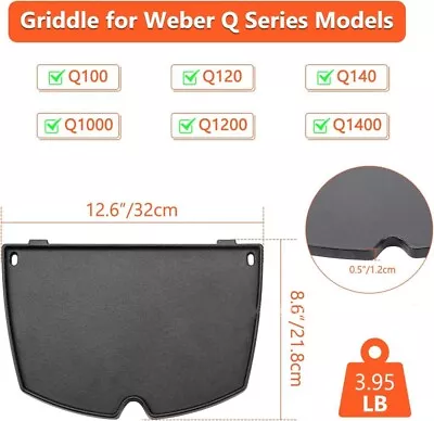 BBQ Half Griddle Plate For Weber FAMILY Q1000 Q1200 Q1400 Q120 Q140 • $47.99