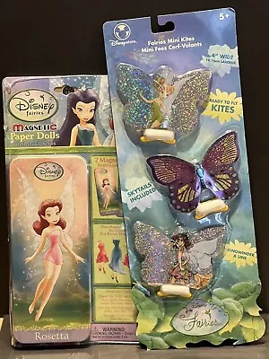 Vintage Disney Fairies Magnetic Paper Dolls  & Fairies Mini Kite    NIB • $40