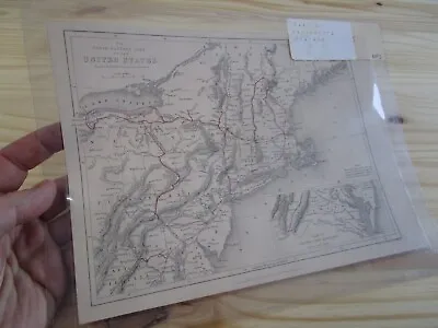 RARE Antique Map Northeast Print W H Bartlett Travels New England W  Hughes (#2) • $40