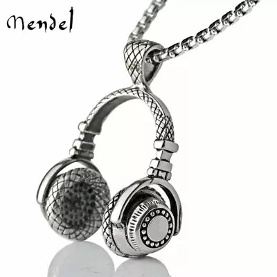 MENDEL Mens Headphone Music Hip Hop DJ Rapper Necklace Pendant Jewelry Chain • $11.99