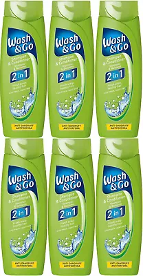 Wash & Go Anti Dandruff 2in1 Shampoo & Conditioner 200ml X 6 • £10.66