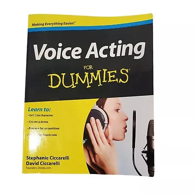 Voice Acting For Dummies By David Ciccarelli (English) Paperback Book • $12.79