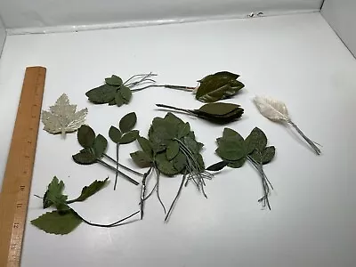 Vintage Lot Of Green Millinery Leaf Leaves Decor Craft Christmas Japan • $22.50