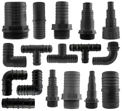 Corrugated Pond Pump/filter Pipe Fittings/connectors BARB-THREAD-all Sizes - • £8.99
