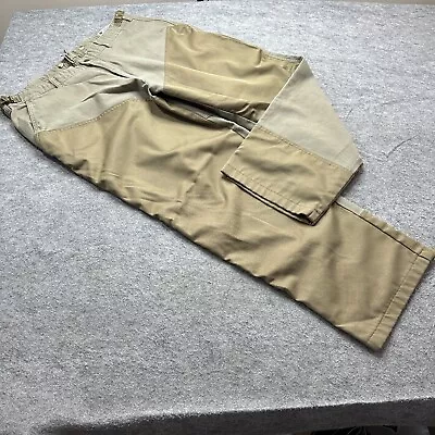 Columbia Hunting Pants Men 40 X 31 Beige Brush Guard Canvas Zip Pocket High Rise • $21.99