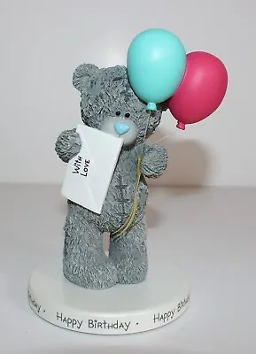 Me To You Bear Figurine Ornament Figure 2008 Retired Happy Birthday 5  Balloons • £6.99