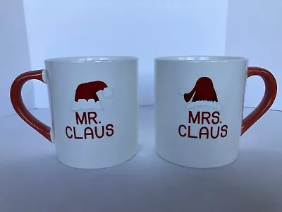 Threshold Mr And Mrs Claus Coffee Cups Set Of 2 Stoneware Mugs 14 Oz • $8