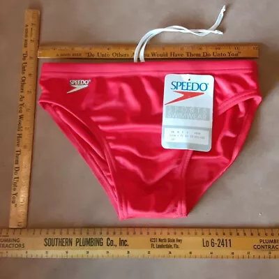 $30 • Buy Vintage Red Speedo Swimsuit, 100 Percent Polyamide (nylon), Mens Size 28