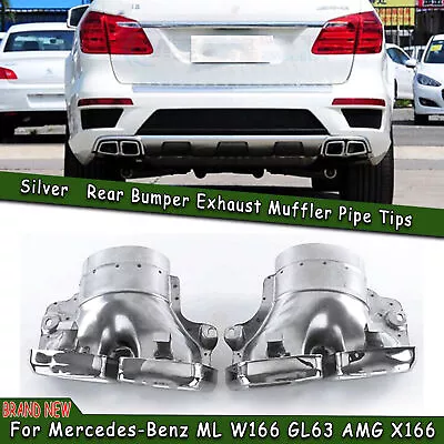 2PCS Exhaust Pipe Tips For Mercedes-Benz ML W166 GL63 AMG X166 Stainless Steel • $351.08