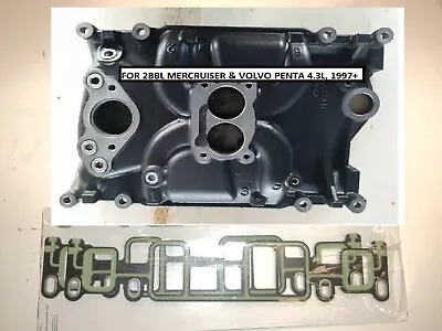 MERCRUISER 4.3L 2 Bbl Intake Manifold W/Gaskets VOLVO PENTA Vortec 4.3 V6 Marine • $299.97