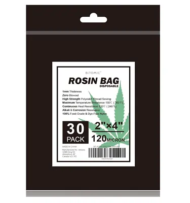 30 PACK 2x4 Inch 120 Micron Pressing Filter Rosin Bags - Nylon Filter Bags • $25.98