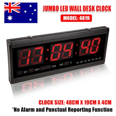 Jumbo LED Wall Digital Clock Large Display Calendar Temperature Time Date Week • $40.85