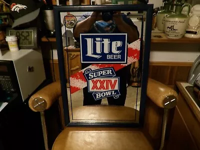 Bar Collector Mirror. Light Beer Super Bowl XXIV Bar Sign • $45