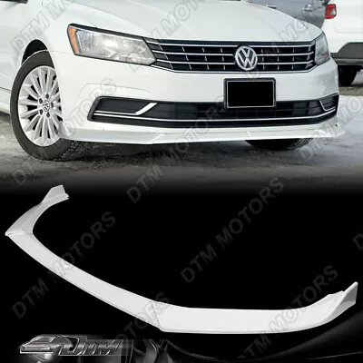 For 16-19 Volkswagen VW Passat Painted White Front Bumper Lip Body Kit Spoiler • $82.99