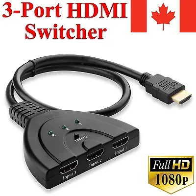 3 Port HDMI Switcher AV Switch Selector Adapter Converter Splitter Hub HDTV PC • $6.51