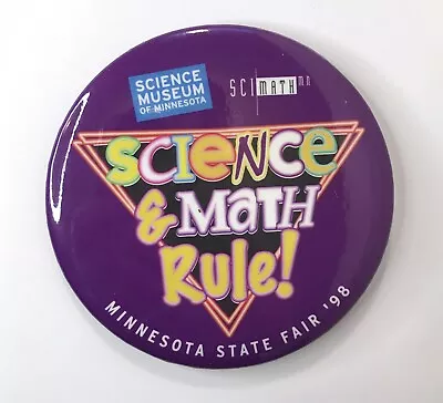 Minnesota State Fair 1998 Button Pin Science & Math Rule Museum Promotion 3  • $14.40