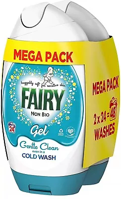 Fairy Non Bio Washing Liquid Laundry Detergent Gel 2x24=48 Washes 1.8 L • £16.25