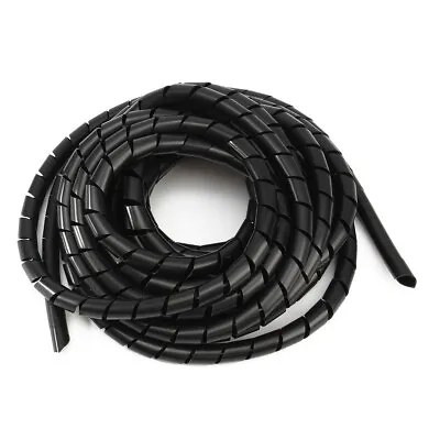 Spiral Wrap Black Flexible Cable Tidy Tube Trunking Wire Loom Management Lot • £2.39