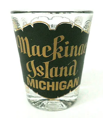 Mackinac Island Michigan Shot Glass Vintage Souvenir Surrey Horse Drawn Carriage • $10.50