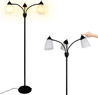 $66.78 • Buy Tripod Floor Lamp Black Adjustable Floor Light With Switch Bedroom Study Fixture