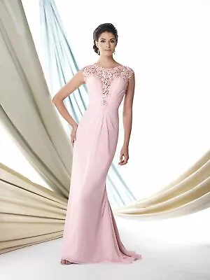 Montage MON CHERI Pink Floral Lace Beaded Special Occasion Bridal Dress Gown  8 • $119.89