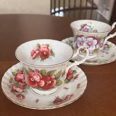 ROYAL ALBERT #1 British Vintage Pansy Viola SizeS Pair • $218.98