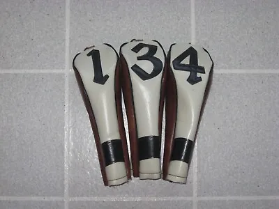 Vintage Golf Club Head Covers 13 & 4! Faux Leather Great Old School Feel & Look • $15