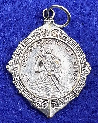 Vintage Saint Christopher Be My Guide Religious Catholic 2 Sided Ornate Medal • $8.99