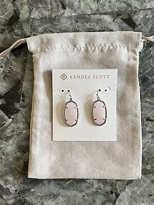 Kendra Scott Dani Silver Drop Earrings In Rose Quartz • £35