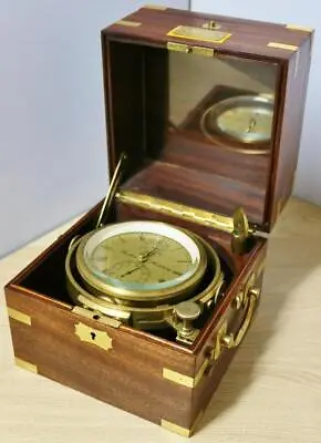 Rare Antique 2 Day German Fisher Of Hamburg Single Fusee Marine Chronometer • £1795