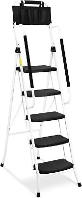 HBTower 5 Step Ladder With Handrails & Tool Bag Step Ladder 5 Step Folding With • $155.98
