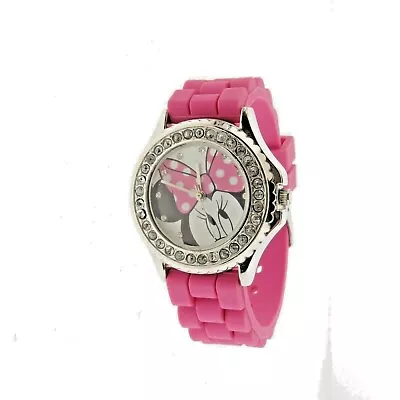 Disney Accu Time Minnie Mouse Watch Crystal Pink Band MN1197 • $32.99